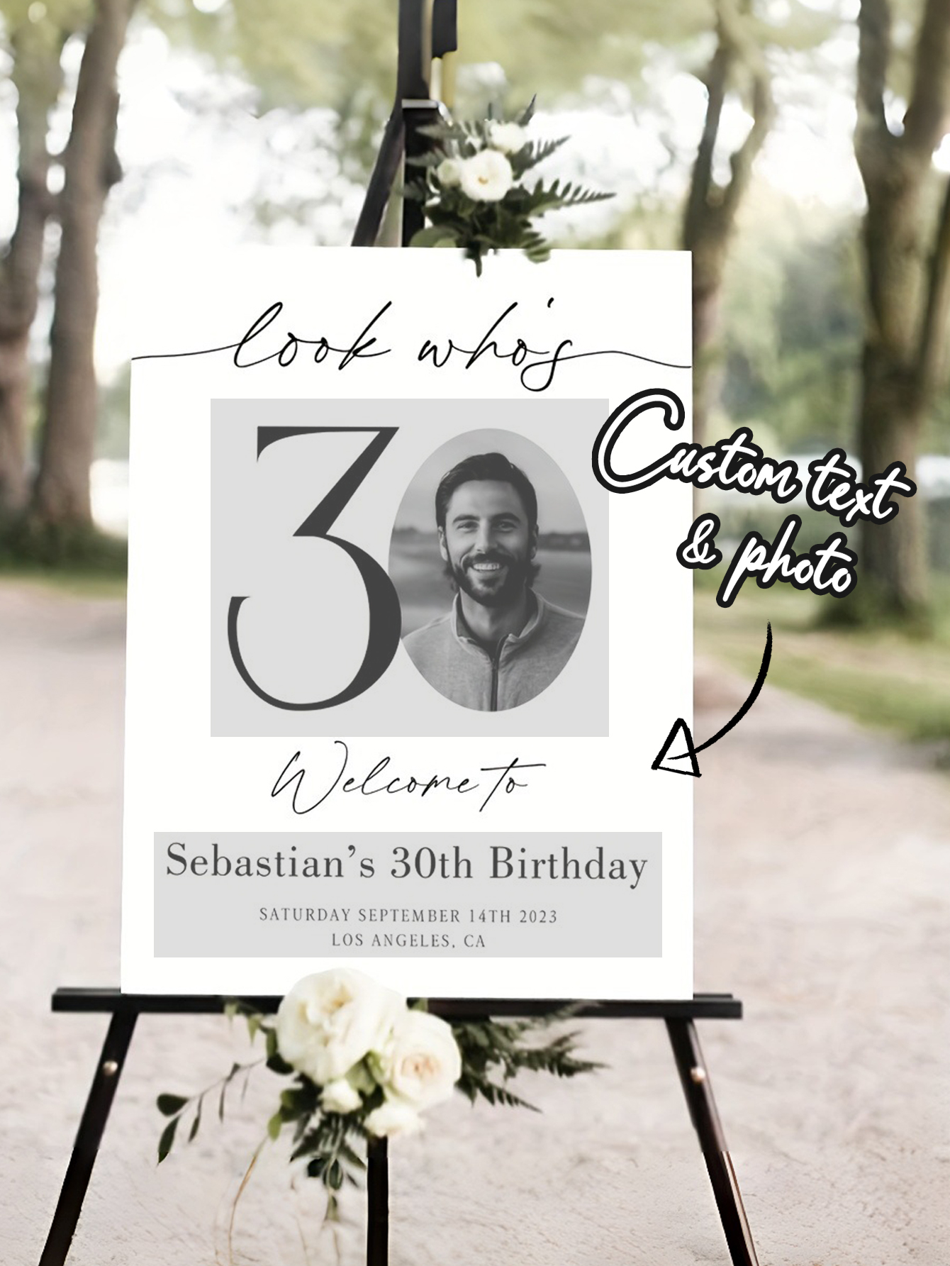 Customizable age photo signs, high-quality PVC welcome signs in multiple sizes